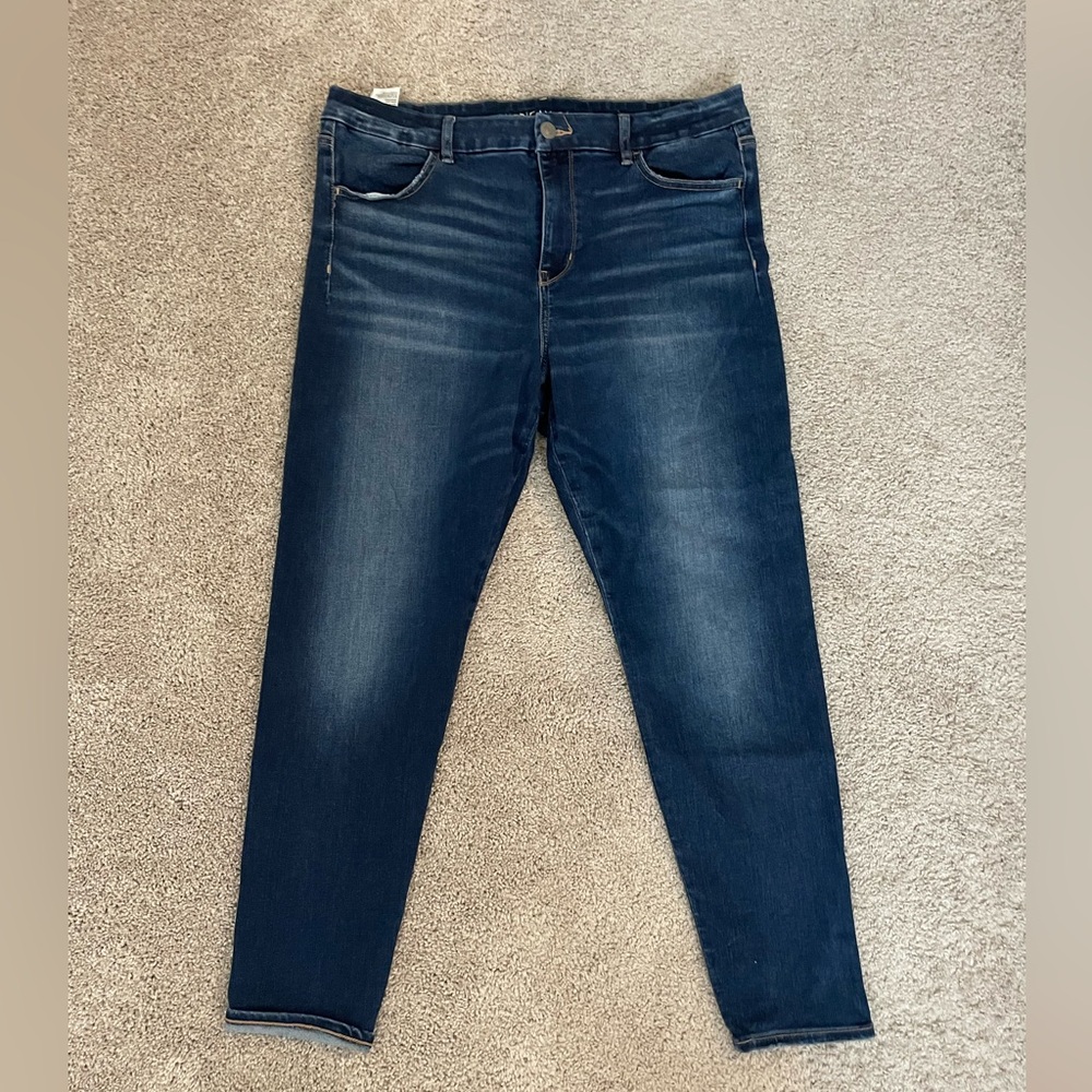 American Eagle Hi Rise Jegging Dark Blue Denim Jeans Size 18